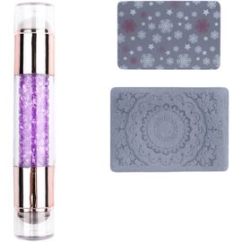 G.F. Штамп для стемпінгу двохсторонній фіолетовий KX139, image 