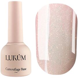 LUKUM Glitter Cover Base №02 Камуфлююча база з дрібним шиммером, 10 мл, Відтінок: 02, Об'єм: 10 мл, image 