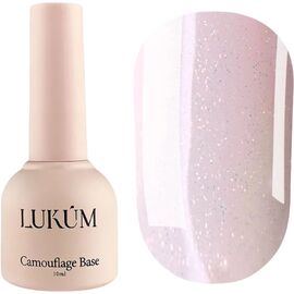 LUKUM Glitter Cover Base №04 Камуфлююча база з дрібним шиммером, 10 мл, Відтінок: 04, Об'єм: 10 мл, image 
