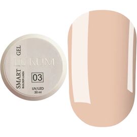 LUKUM Smart Gel Твердий гель для нарощення №03 Linen, 30 мл, Об'єм: 30 мл, Колір: 03, image 