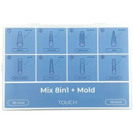 TOUCH Тіпси верхні форми Mix 8в1 + MOLD, 288 шт, Кількість: 288 шт, Форма: Mix 8в1, image 