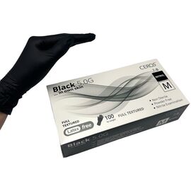 CEROS Рукавички нітрилові BLACK (M) - 100 шт/уп (5,0 г), image 