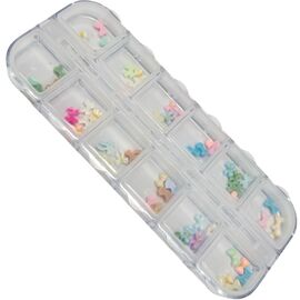 G.F. Набір об'ємних 3D фігур для манікюру (мікс бантики пастельні маленькі), image 