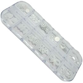 G.F. Набір об'ємних 3D фігур для манікюру (мікс перлинний), image 