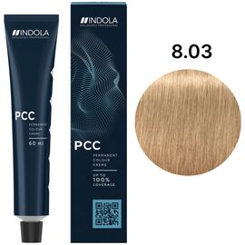 INDOLA Permanent Caring Color Перманентна крем-фарба 8.03 Світлий блонд натуральний золотистий, 60 мл, Об'єм: 60 мл, Відтінок: 8.03, image 