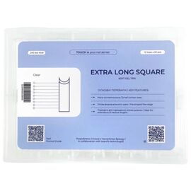 TOUCH Тіпси для нарощення Extra Long Square, 240 шт, Кількість: 240 шт, Форма: Extra Long Square, image 