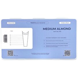TOUCH Тіпси для нарощення Medium Almond, 240 шт, Кількість: 240 шт, Форма: Medium Almond, image 