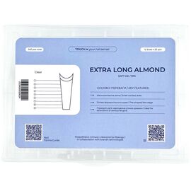 TOUCH Тіпси для нарощення Extra Long Almond, 240 шт, Кількість: 240 шт, Форма: Extra Long Almond, image 