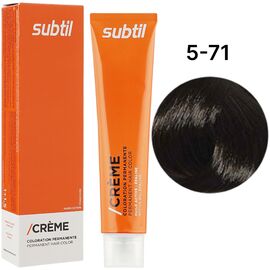 SUBTIL Creme Стійка крем-фарба для волосся 5-71 Світло-каштановий попелястий, 60 мл, Об'єм: 60 мл, Відтінок: 5/71, image 