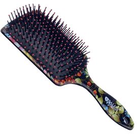 Salon Professional Щітка масажка квадратна квітковий чорний принт 69087 L, image 