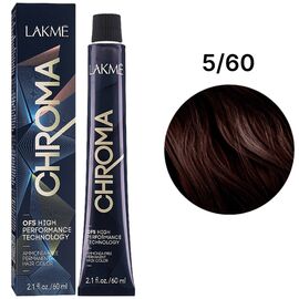 LAKME Chroma Permanent Hair Color Безаміачна фарба для волосся 5/60 Chestnut Light Brown, 60 мл, Об'єм: 60 мл, Відтінок: 5/60, image 