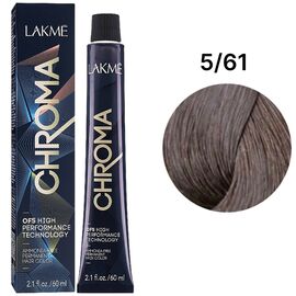 LAKME Chroma Permanent Hair Color Безаміачна фарба для волосся 5/61 Ash Chestnut Light Brown, 60 мл, Об'єм: 60 мл, Відтінок: 5/61, image 