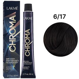 LAKME Chroma Permanent Hair Color Безаміачна фарба для волосся 6/17 Blue Ash Dark Blonde, 60 мл, Об'єм: 60 мл, Відтінок: 6/17, image 