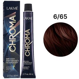 LAKME Chroma Permanent Hair Color Безаміачна фарба для волосся 6/65 Mahogany Chestnut Dark Blonde, 60 мл, Об'єм: 60 мл, Відтінок: 6/65, image 