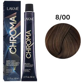 LAKME Chroma Permanent Hair Color Безаміачна фарба для волосся 8/00 Light Blonde, 60 мл, Об'єм: 60 мл, Відтінок: 8/00, image 