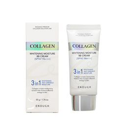 ENOUGH 3 in 1 Collagen Whitening Moisture BB Cream SPF47 PA+++ Освітлюючий зволожуючий BB крем з колагеном, 50 г, image 