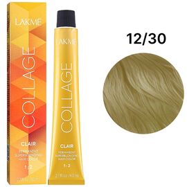 LAKME Collage Creme Hair Color Стійка фарба для волосся 12/30 Superblonding Light Golden Blond, 60 мл, Об'єм: 60 мл, Відтінок: 12/30, image 