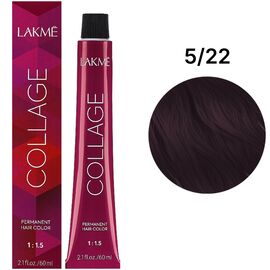 LAKME Collage Creme Hair Color Стійка фарба для волосся 5/22 Violet Violet Light Brown, 60 мл, Об'єм: 60 мл, Відтінок: 5/22, image 