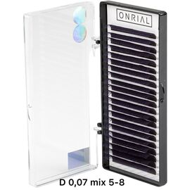 ONRIAL Вії на стрічці фіолетові омбре MIX D 0.07-5(2)-6(5)-7(6)-8(8) (21 лінія), Довжина вій: 5-8 мм, image 