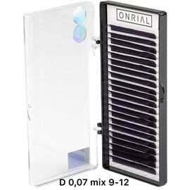 ONRIAL Вії на стрічці фіолетові омбре MIX D 0.07-9(3)-10(7)-11(7)-12(4) (21 лінія), Довжина вій: 9-12 мм, image 