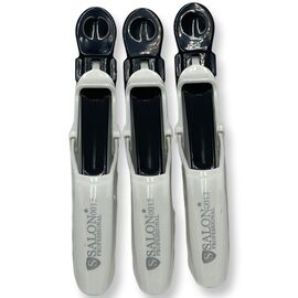 Salon Professional Зажим пластиковий крокодил чорно/білий (3 шт/уп), Y0013, image 