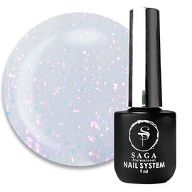 SAGA Royal Base База з хлоп'ями юкі №2 (прозоро-молочний з рожево-бузковими пластівцями), 9 мл, Відтінок: №2, Об'єм: 8 мл, image 