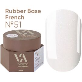 VALERI Rubber Base French Камуфлююча база №51, 30 мл, Відтінок: 051, Об'єм: 30 мл, image 