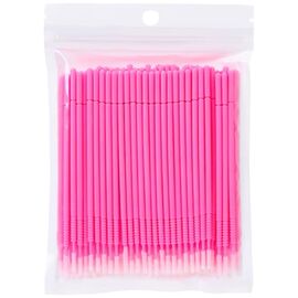 S.P. Мікробрашки подовжені для вій в пакеті рожеві, 100 шт, image 