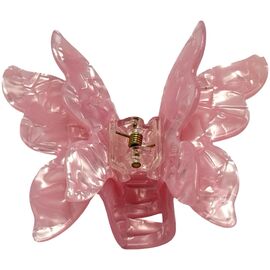 Краб для волосся середній метелик перламутровий №8 світло-рожевий, 1 шт, image 