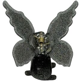 Краб для волосся середній метелик з ефектом мерехтіння темно-сібний, 1 шт, image 