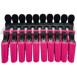 HER Зажим пластиковий крокодил чорно/рожевий, (10 шт/уп), image 