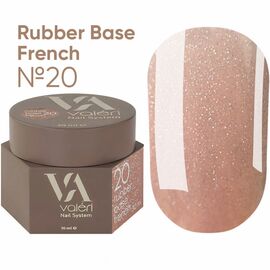VALERI Rubber Base French Камуфлююча база №20, 30 мл, Відтінок: 020, Об'єм: 30 мл, image 