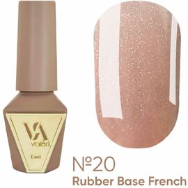 VALERI Rubber Base French Камуфлююча база №20, 6 мл, Відтінок: 020, Об'єм: 6 мл, image 