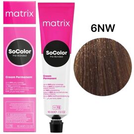 Matrix SoColor Pre-Bonded 6NW стійка крем-фарба, темний блонд натуральний теплий, 90 мл, Об'єм: 90 мл, Відтінок: 6NW, image 