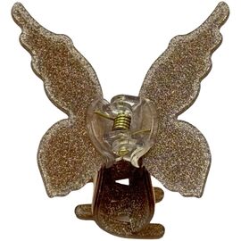 Краб для волосся середній метелик з ефектом мерехтіння бежевий, 1 шт, image 