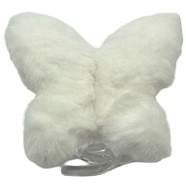 Краб для волосся середній метелик пухнастий білий, 1 шт, image 