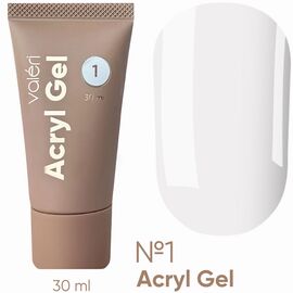 VALERI Acryl Gel №01 (білий), 30 мл, Об'єм: 30 мл, Колір: Білий, image 