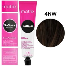 Matrix SoColor Pre-Bonded 4NW стійка крем-фарба, шатен теплий натуральний, 90 мл, Об'єм: 90 мл, Відтінок: 4NW, image 
