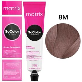 Matrix SoColor Pre-Bonded 8M стійка крем-фарба, світлий блондин мокка, 90 мл, Об'єм: 90 мл, Відтінок: 8M, image 