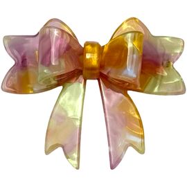 Заколка для волосся клік-клак бантик мармуровий (кольоворий), 1 шт, image 