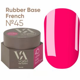 VALERI Rubber Base French Камуфлююча база №45, 30 мл, image 