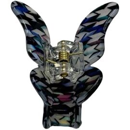 Краб для волосся малий метелик голограма (чорний), 1 шт, image 