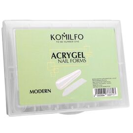 KOMILFO Acry Gel Top Nail Forms Modern Верхні форми для нарощування мигдаль, 120 шт, image 