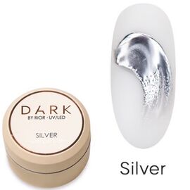 DARK Gel Paint Metal Silver Металева гель-фарба без ЛШ срібна, 5 г, image 