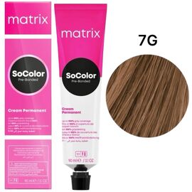Matrix SoColor Pre-Bonded 7G стійка крем-фарба, золотистий блонд, 90 мл, Об'єм: 90 мл, Відтінок: 7G, image 