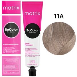 Matrix SoColor Pre-Bonded 11А стійка крем-фарба, ультра світлий блондин попелястий, 90 мл, Об'єм: 90 мл, Відтінок: 11А, image 
