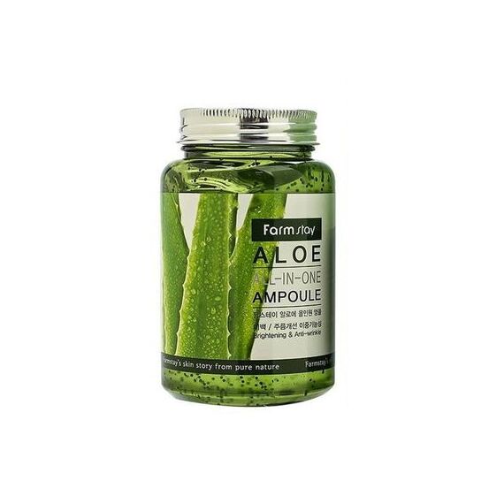FARM STAY Aloe All In One Ampoule Ампульна сироватка з з екстрактом алое вера, 250 мл, image 