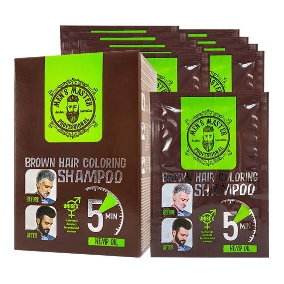 MEN'S MASTER Фарбувальний шампунь для волосся - коричневий, 25 мл, image 