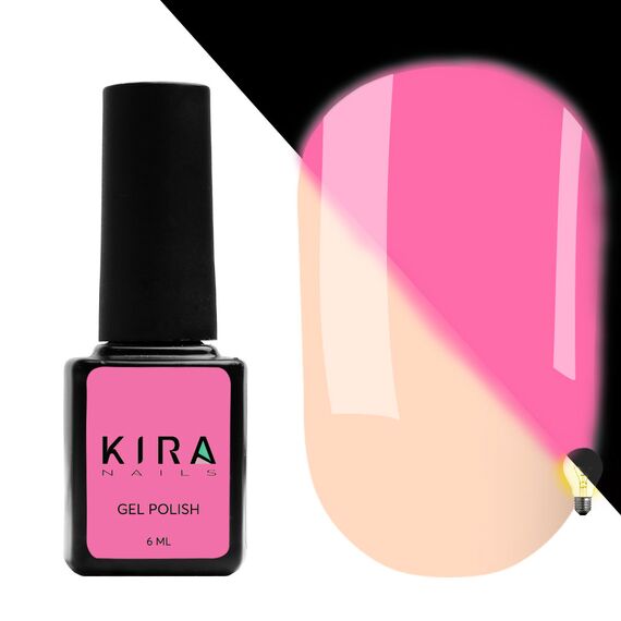 KIRA NAILS Гель лак FLUO №004 (бежево-рожевий, флуоресцентний), 6 мл, № гель лаку: 004, Об'єм: 6 мл, image 