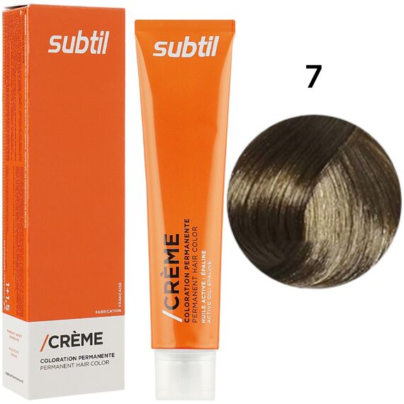 SUBTIL Creme Стійка крем-фарба для волосся 7 Блонд, 60 мл, Об'єм: 60 мл, Відтінок: 7, image 